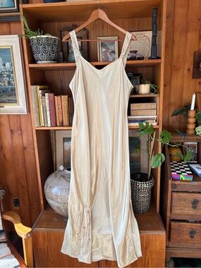 Vintage Shiny Gold Luxe Cami Dress XL